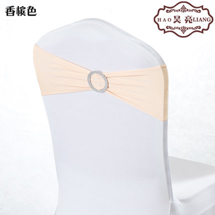 婚庆免系蝴蝶结绑带弹力椅套椅背花装饰钻扣椅背扣酒店婚礼道具