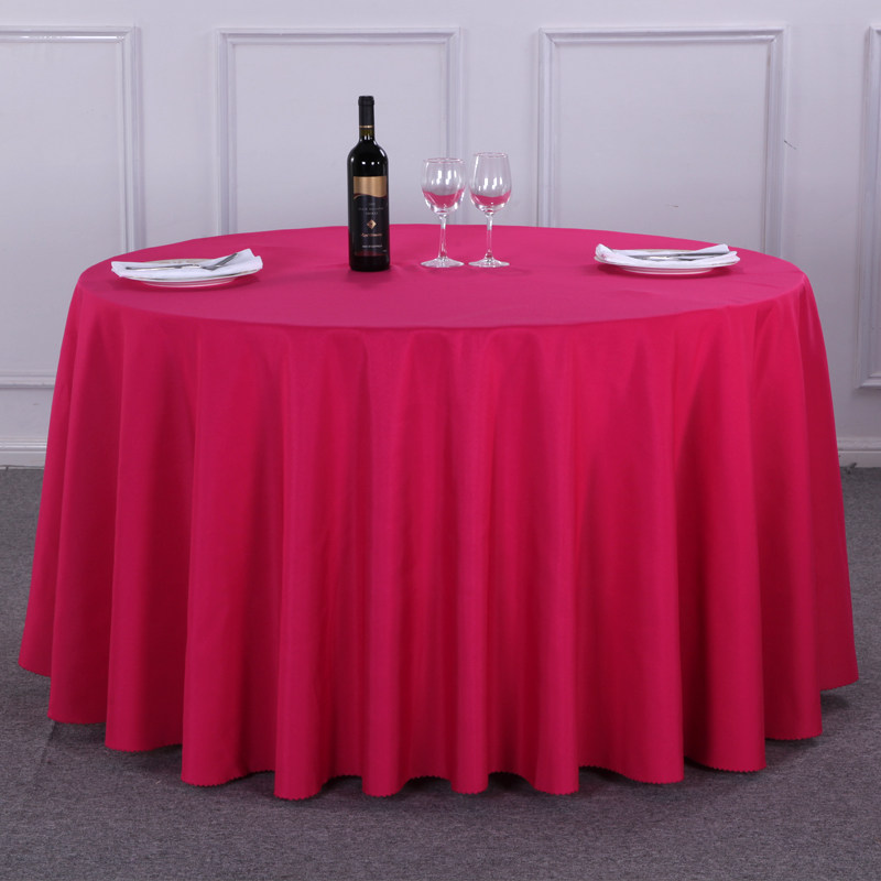 加厚酒店圆桌桌布餐厅饭店台布布艺纯色会议欧式白色婚庆婚礼圆形
