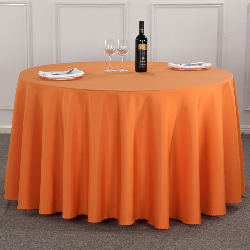 加厚酒店圆桌桌布餐厅饭店台布布艺纯色会议欧式白色婚庆婚礼圆形