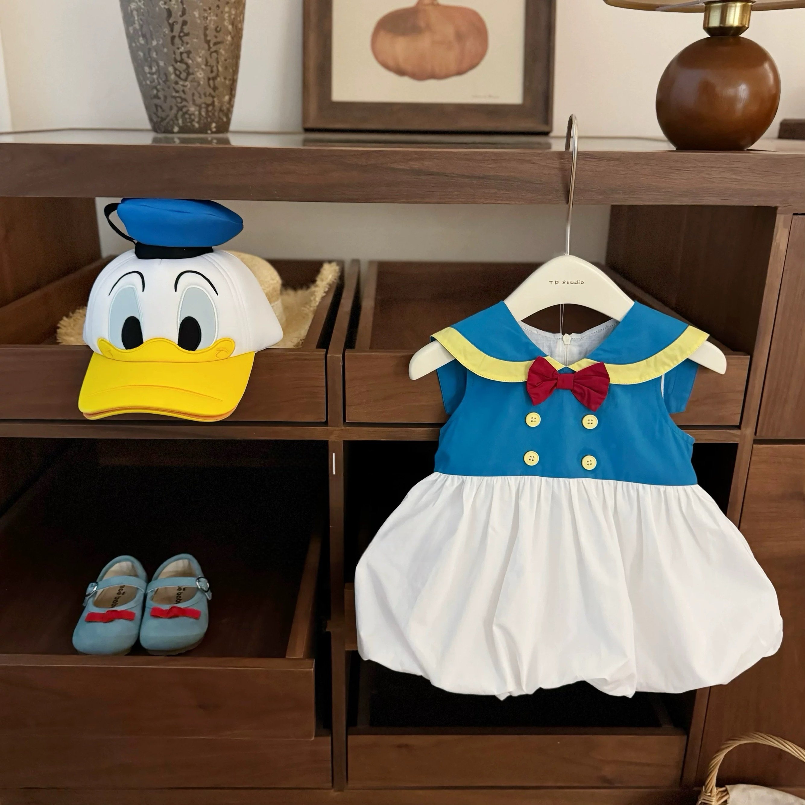 2025夏季新款舒适舒适可爱女宝宝jk可爱娃娃领学院风花苞裙上衣潮