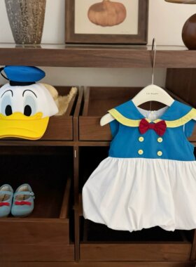 2026夏季新款舒适舒适可爱女宝宝jk可爱娃娃领学院风花苞裙上衣潮