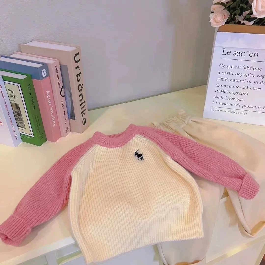 韩国童装2025秋冬新款拼色圆领加厚打底针织衫男女童可爱洋气毛衣,童装/婴儿装/亲子装,毛衣/针织衫,淘宝优惠券,粉丝福利购,淘宝优惠卷