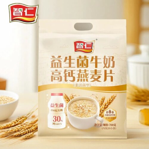 智仁益生菌牛奶高钙燕麦片营养