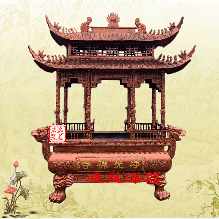 铸铁长方形八龙柱二层香炉插香香炉景区二层大香炉生铁户外带盖,特色手工艺,佛教工艺品,淘宝优惠券,粉丝福利购,淘宝优惠卷