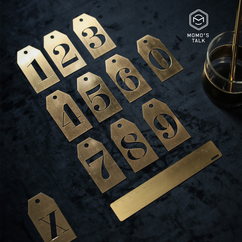 momos 莫语 ins风 黄铜数字英文字母书签挂饰装饰物 文具礼品