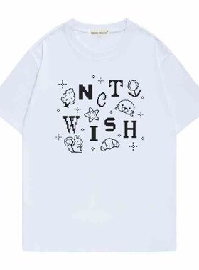 NCT WISH得能勇志yushi同款周边短袖T恤女学生新款打底衫上衣小众