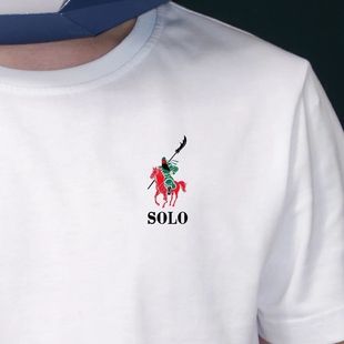 关夫劳伦SOLO关羽二爷千里走单骑云长衣服潮社会圆领短袖t恤男女