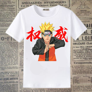 权威影忍者手游短袖t恤男女佐助鸣人抽象表情包上衣服学生半袖T恤