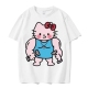 健身hellokitty肌肉T恤男女潮流上衣 t恤2025新款 夏季 趣味圆领短袖