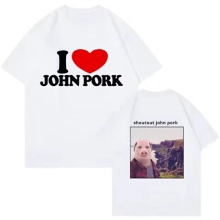 John Pork Is Calling Answer Call Phone 电话猪短袖T恤男女夏季