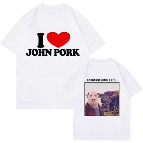 John Pork Is Calling Answer Call Phone 电话猪短袖T恤男女夏季
