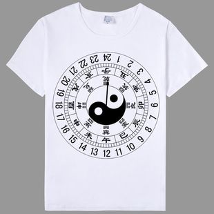 国潮太极八卦阵图印花短袖t恤男女中国风道家文化衫百搭圆领衣服T