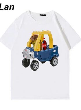 恶搞卡车柴犬短袖t恤男女抽象Cheems狗子定制衣服沙雕表情包T恤夏