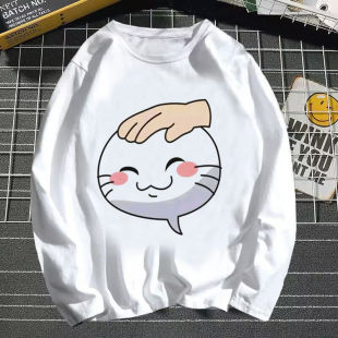 火影忍者手游决斗场表情包学生衣服挑衅摸头动漫长袖情侣t恤男女