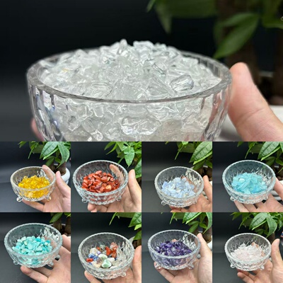 天然聚宝盆水晶消磁碗石碎石