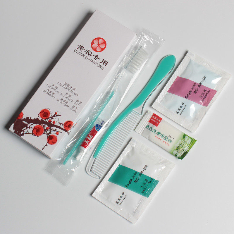 宾馆一次性牙刷牙膏六件套酒店专用洗漱用品套装软毛牙具四合一