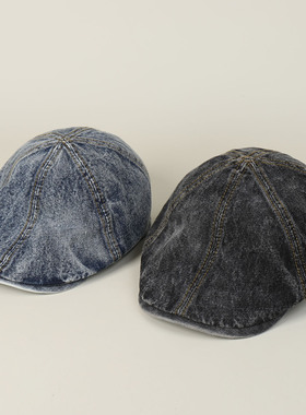 时尚春夏新款鸭舌帽时髦复古牛仔前进帽女街头百搭休闲遮阳帽子潮