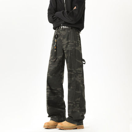 NOT UGLY叁佰TTBRO新品田尼克工作室潮流美式伐木迷彩工装裤