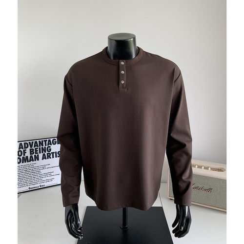 NOT UGLY店铺叁佰TTBRO田尼克工作室华夫格亨利领长袖打底衫T恤