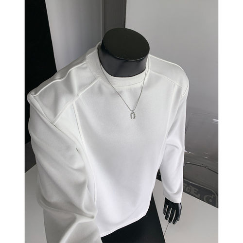 NOT UGLY店铺叁佰TTBRO新品田尼克工作室套头卫衣正肩长袖打底衫