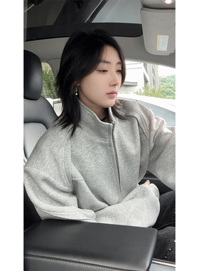 NOT UGLY店铺叁佰TTBRO新品潮流美式纯色立领开衫卫衣运动外套