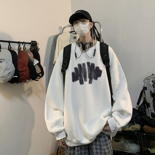 白敬亭goodbai耶啵耶啵店manuscript店韩版圆领休闲F2CE卫衣