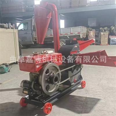 15马力柴油机带动 自进料锤片式粉碎机 花生秧树枝苜蓿草粉糠机