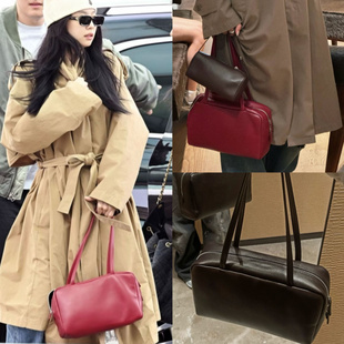 Jennie同款row新款Astra保龄球包羊皮单肩包通勤手提腋下包波士顿