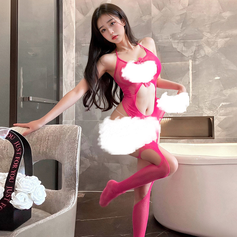 霏慕镂空透波诱情连身袜网袜连体丝袜女黑丝性感创意丝袜禁欲系qq
