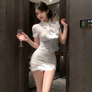 霏慕时尚韩风透肤俏秘书套装女夏季2025新款裙子减龄穿搭气质名媛