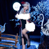 霏慕春宫迷人眼分体旗袍套装 演出服女团跳舞衣服舞蹈服制服表演服