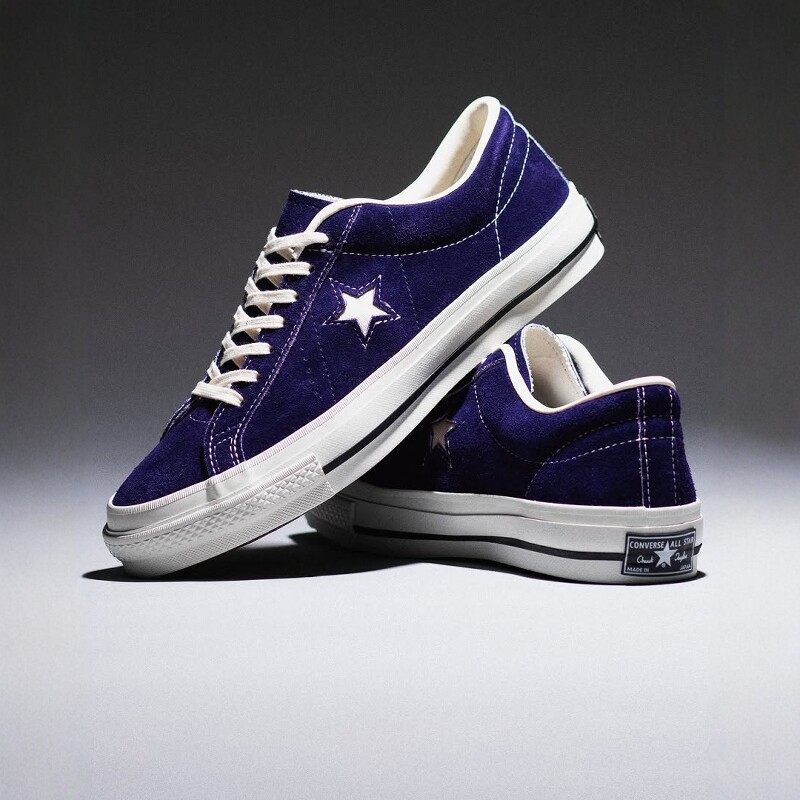 CONVERSE ONE STAR J VTG TIMELINE 26SS 复古麂皮紫色低帮滑板鞋