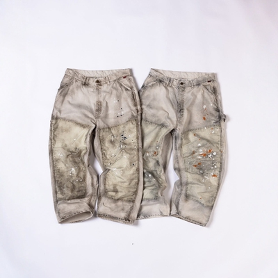 ANACHRONORM帆布水洗污渍双膝裤