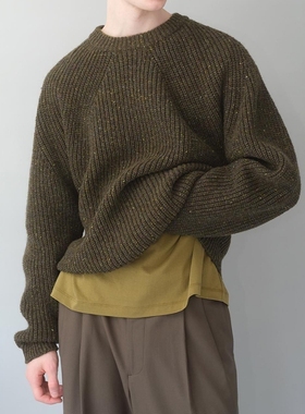 BATONER DONEGAL SIGNATURE CREW NECK 25AW羊驼毛混纺彩线针织衫