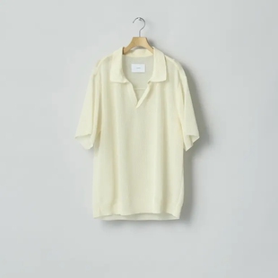 ssstein PE/Ramie Knit S/S Skipper 26SS 轻薄苎麻混纺船长领T恤