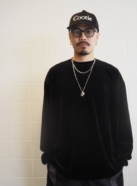 COOTIE Velour L/S Tee 26SS 宽松丝绒长袖T恤