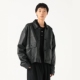 复古褶皱短款 BEAMS 机车羊皮夹克 Jacket 25AW Sheepskin Leather