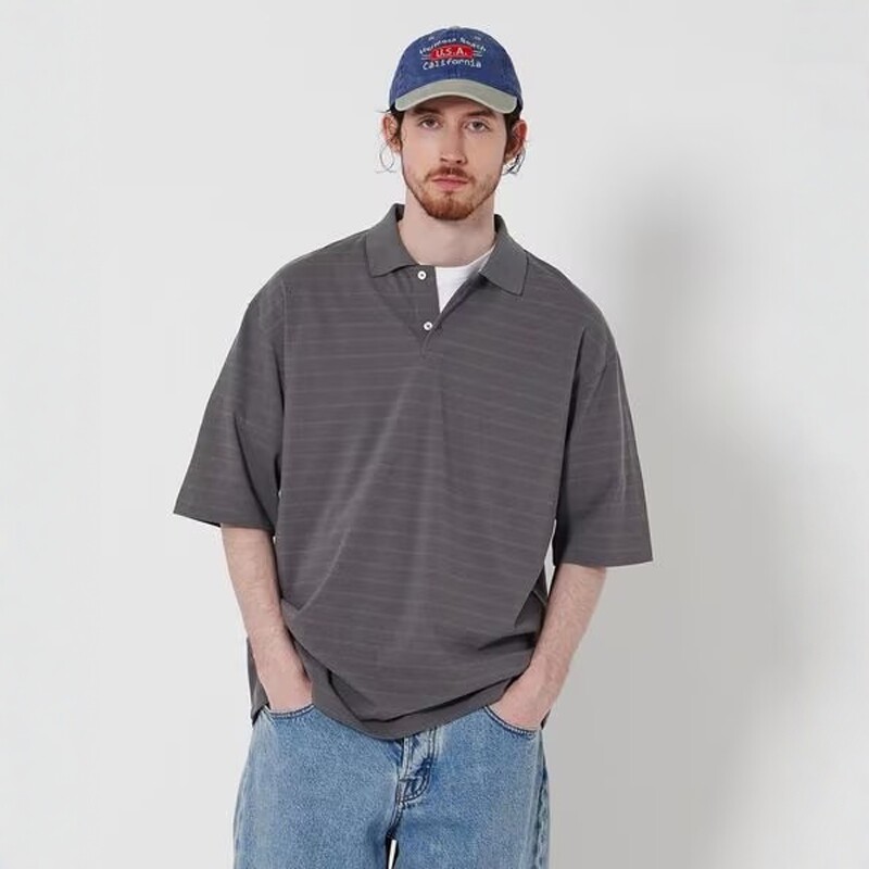 Steven Alan 40 Twist Border Polo Shirt 25SS 做旧条纹短袖衬衫