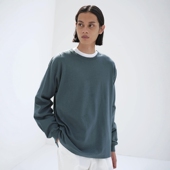 LUSTER 长绒匹马棉染色长袖 PLAITING AURALEE 26SS TEE T恤