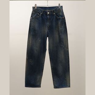 ANCELLM # 02 AGING01 25AW 定番水洗做旧染色破坏五袋宽松牛仔裤
