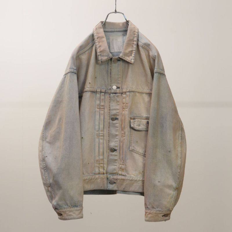ANCELLM做旧分层染色牛仔夹克