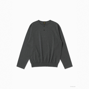 BATONER BLOUSING HENRY NECK L/S T 26AW 宽松亨利领休闲长袖T恤