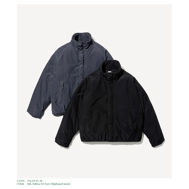 A.PRESSE Taffeta ShipboardJacket25AW真丝塔夫绸军事风甲板夹克