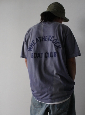 BOWWOW BOAT CLUB TEE AGING 25SS 复古做旧褪色晒痕刺绣短袖T恤