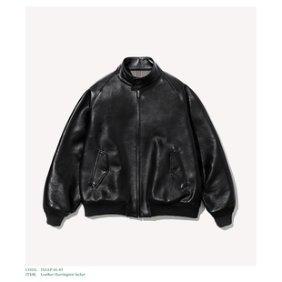 A.PRESSE Leather Harrington Jacket 25AW 复古羊皮哈灵顿夹克