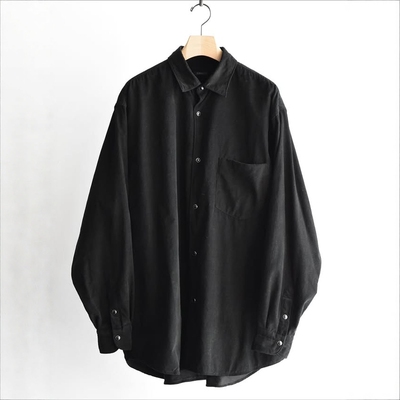 COMOLI灯芯绒口袋长袖衬衫