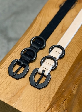 ANCELLM NARROW LEATHER BELT 26SS 双环扣窄版厚牛皮腰带