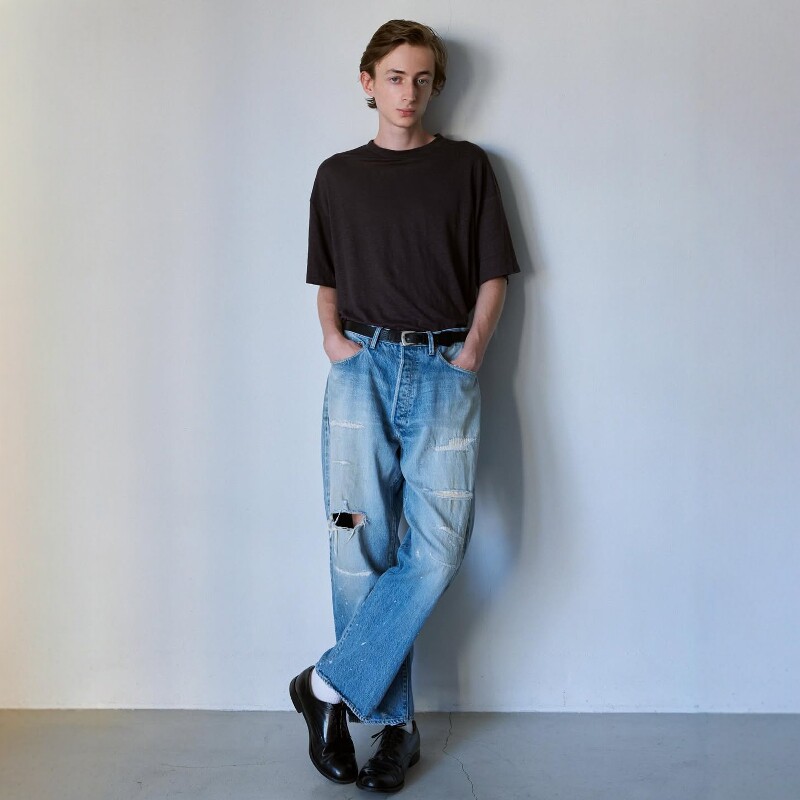 HERILL HL Repair denim 26SS 复古做旧油漆刀割破坏宽松牛仔裤