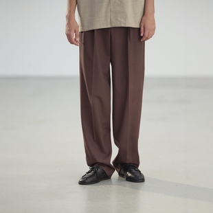AURALEE HOP SACK TWO-TUCK SLACKS 25SS 海马毛混纺羊毛双褶西裤