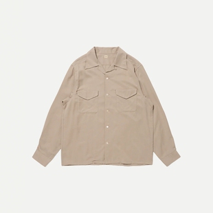 COLLAR SHIRT 25AW T.T 衬衫 OPEN 天丝棉混纺开襟长袖 LOT.101